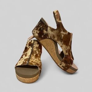 Corkys Brown Platform Multi Cow Sandals with Chic Straps